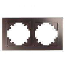 Рамка горизонтальная 2-местная, серия Катрин, GFR00-7002-04, шоколад  39536  STEKKER
