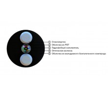 FO-STFR-OUT-9-8-PE-BK Кабель волоконно-оптический 9/125 (G.652D) одномодовый, 8 волокон, одномодульный, круглый 446861  Hyperline