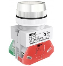 Выкл. кноп. ABLF 30 мм Цвет:БЕЛЫЙ 220В ВK-30   25041DEK  DEKraft
