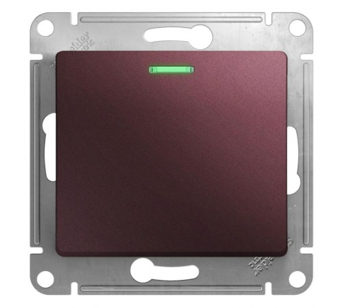 Glossa Баклажановый Переключатель 1-клавишный с подсветкой, сх.6а, 10AX  GSL001163  SE