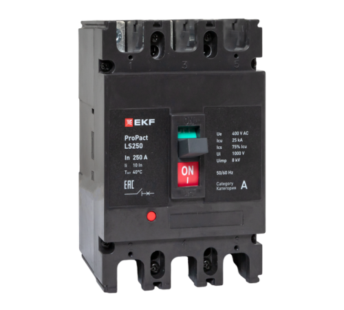 Выключатель автоматический LS250 25кА 3P 250А ProPact  mccb-250-25-3-250-ls  EKF