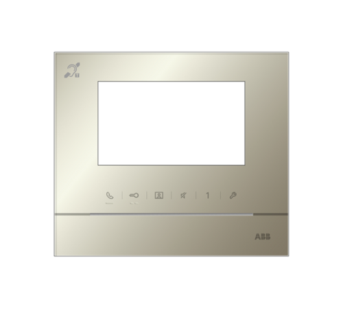 Рамка для абонентского устройства 4,3, золотой глянцевый, с символом индукционной петли  2TMA070130G0002  ABB