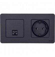 Inspiria Антрацит Розетка компьютерная RJ45 С/У категория 5e UTP  673828  Legrand