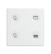 Сенсорный 4-кл выключатель с тематической маркировкой Т3, белый  8000645-030  Simon