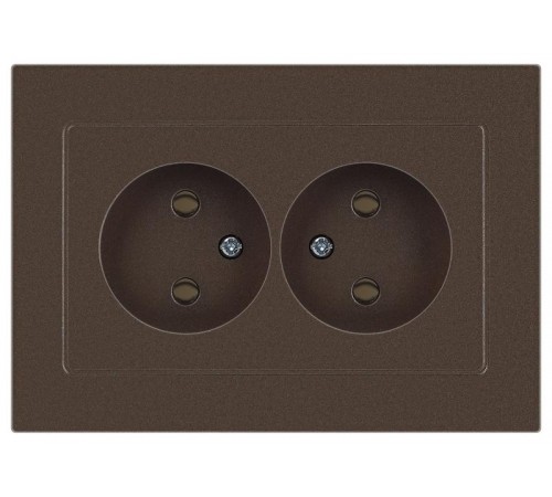Розетка Intro Accent 6-204-08 2х2P, 16А-250В, IP20, СУ, AL/CU, бронза  Б0063472  Intro
