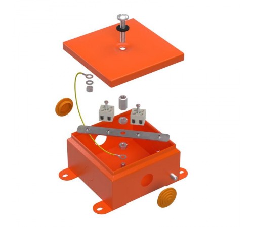 Коробка металлическая огнестойкая 70-0360-FR2.5-4 Е15-Е120 110х110х65 IP55 4p, 2.5 мм.кв. 70-0360-FR2.5-4  Промрукав