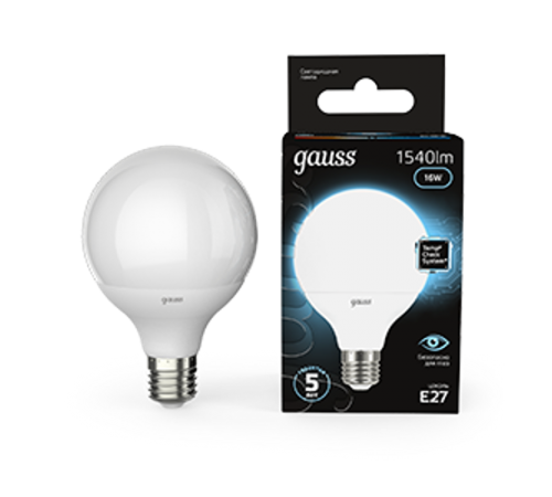 Лампа светодиодная Black LED G95 E27 16W 1400lm 4100K  105102216  Gauss