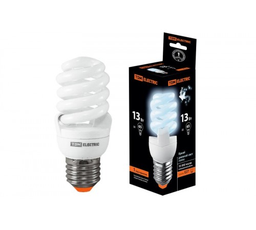 Лампа энергосберегающая КЛЛ-FSТ2-13 Вт-4000 К-Е27 (42х98 мм)  SQ0323-0067  TDM