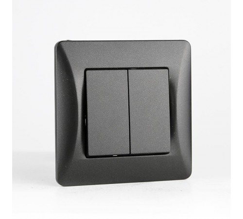 Выключатель двухклавишный, 10А, 220-250V (антрацит)  201122  SPL