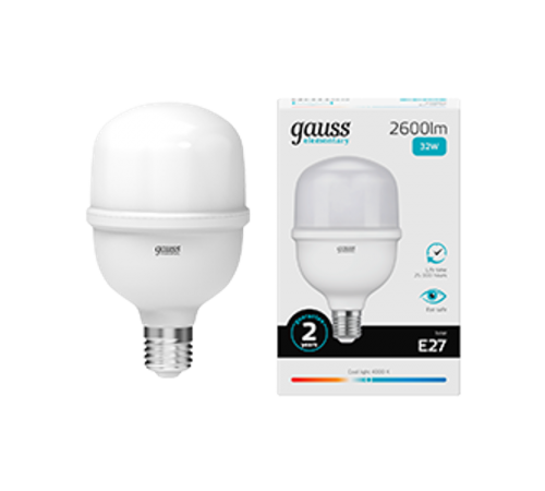 Лампа светодиодная Elementary LED T100 E27 32W 2600lm 180-240V 4000K 1/20  63223  Gauss