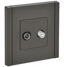 FORTE&PIANO Розетка двойная TV+SAT FP338 серый  FP-AF20-O-K03  IEK