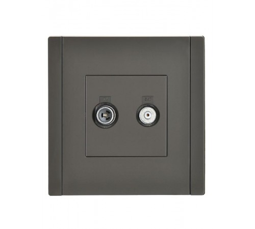 FORTE&PIANO Розетка двойная TV+SAT FP338 серый  FP-AF20-O-K03  IEK