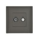 FORTE&PIANO Розетка двойная TV+SAT FP338 серый  FP-AF20-O-K03  IEK