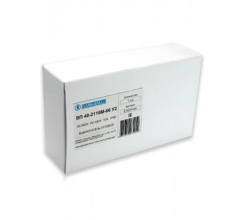 ВП 40-2116М-66 У2, рычаг со стальным роликом, 1з и 1р, мгновенный, без сальника, IP66, выключатель путевой  ET007444 Электротехник