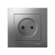 AtlasDesign Сталь Розетка без заземления, 16А, (в сборе с рамкой)  ATN000940  SE