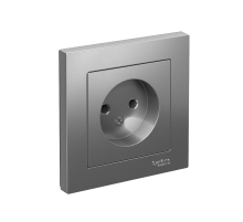 AtlasDesign Сталь Розетка без заземления, 16А, (в сборе с рамкой)  ATN000940  SE