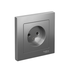 AtlasDesign Сталь Розетка без заземления, 16А, (в сборе с рамкой)  ATN000940  SE