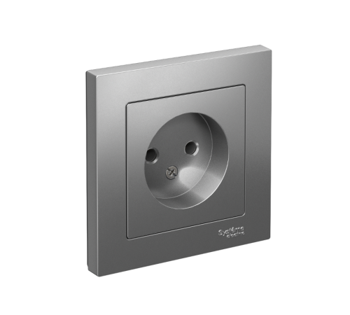 AtlasDesign Сталь Розетка без заземления, 16А, (в сборе с рамкой)  ATN000940  SE