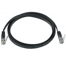 Коммутационный шнур плоский (патч-корд) кат.6 UTP 3м чёрный  PC09-C06U-3M-FL  ITK