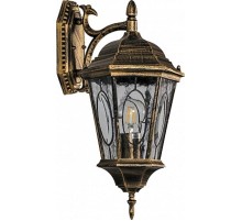 Светильник садово-парковый PL151 шестигранный на стену вниз 60W E27 230V, черное золото  11320  Feron