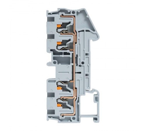 Клеммная колодка пружинная 4 Push-in 4 вывода серая PIT-4-4  EKF