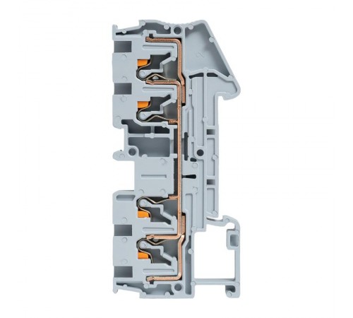 Клеммная колодка пружинная 4 Push-in 4 вывода серая PIT-4-4  EKF