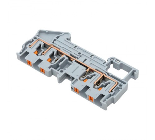 Клеммная колодка пружинная 4 Push-in 4 вывода серая PIT-4-4  EKF