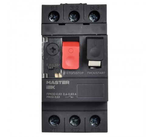 Пускатель ручной кнопочный ПРК32-0,63 In=0,63A Ir=0,4-0,63A Ue 660В  DMS11-C63  IEK