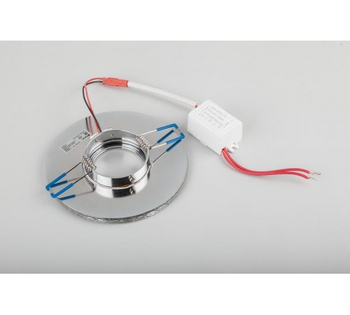 Светильник точечный встраиваемый под лампу, с LED подсветкой CD970 15LED*2835 SMD 4000K, MR16 50W G5.3, прозрачный, хром  29666  FERON