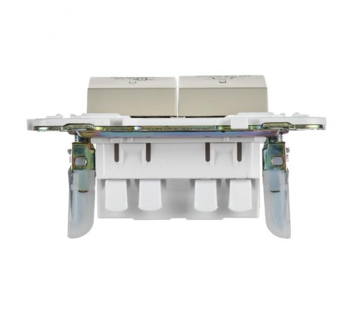 SKANDY Выключатель 2-клавишный с индикацией для отелей 10А SK-V16B бежевый   SK-V20-2-10-K10  IEK