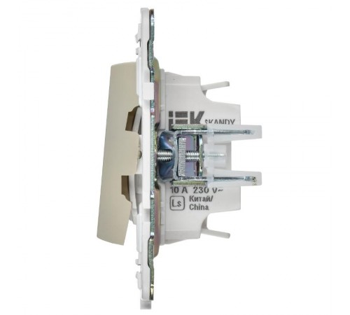 SKANDY Выключатель 2-клавишный с индикацией для отелей 10А SK-V16B бежевый   SK-V20-2-10-K10  IEK