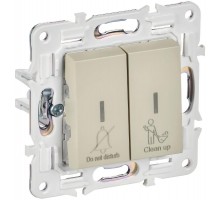 SKANDY Выключатель 2-клавишный с индикацией для отелей 10А SK-V16B бежевый   SK-V20-2-10-K10  IEK