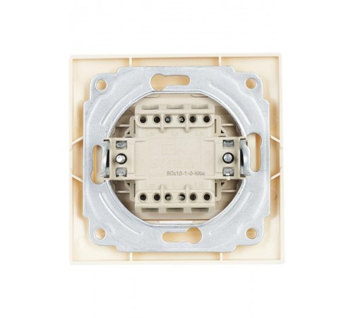 КВАРТА Кремовый Выключатель 1-клавишный кнопочный 10А ВСк10-1-0-ККм  EVK13-K33-10-DM  GENERICA