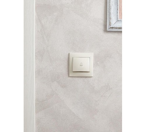 КВАРТА Кремовый Выключатель 1-клавишный кнопочный 10А ВСк10-1-0-ККм  EVK13-K33-10-DM  GENERICA