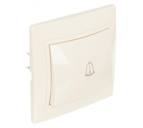 КВАРТА Кремовый Выключатель 1-клавишный кнопочный 10А ВСк10-1-0-ККм  EVK13-K33-10-DM  GENERICA