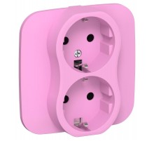 FLITE Розетка 2-ая с заземлением без шторок быстрозажимные клеммы 16А РС12-1-А-ФлПр пурпурный  FI-R21A-16-1-K99  IEK
