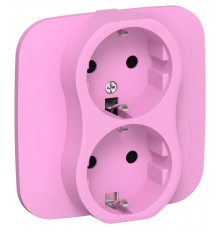 FLITE Розетка 2-ая с заземлением без шторок 16А РС12-0-А-ФлПр пурпурный  FI-R21A-16-K99  IEK