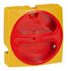 Рукоятка жёлто-красная - для установки на панель и рейку DIN - 20-63 А - сечение оси 66  022250  Legrand