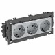 Розетка тройная 0° Modul45connect с з/к, 250 В, 16A (алюминий) (STD-D0C8 AL3)  6120462  OBO Bettermann