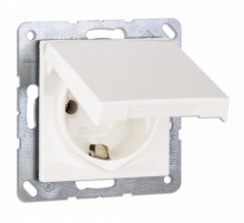 EcoProfi Белый Розетка с/з с крышкой, автозажим  EP1420KLWW  JUNG