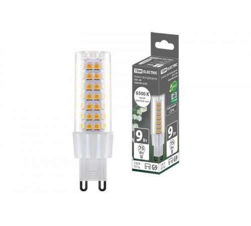 Лампа светодиодная G9-9 Вт-230 В-6500 К, SMD, 21,5x70,5 мм  SQ0340-0230  TDM
