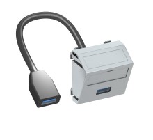 Мультимедийная рамка USB 3.0 A-A Modul45 (серебристый) (MTS-U3A F AL1)  6104940  OBO Bettermann