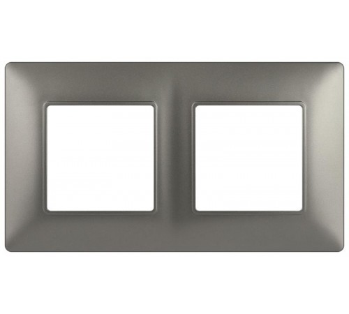 Рамка для розеток и выключателей Elegance 14-5002-16 на 2 поста, титан  Б0065815  ЭРА