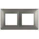 Рамка для розеток и выключателей Elegance 14-5002-16 на 2 поста, титан  Б0065815  ЭРА