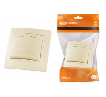 Выключатель 2 кл. с подсветкой 10А сл. кость "Таймыр"  SQ1814-0105  TDM