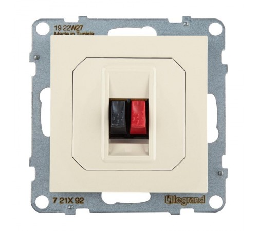 SUNO Аудиорозетка с пружинными зажимами одиночная. Цвет "Слоновая кость"  721292  Legrand