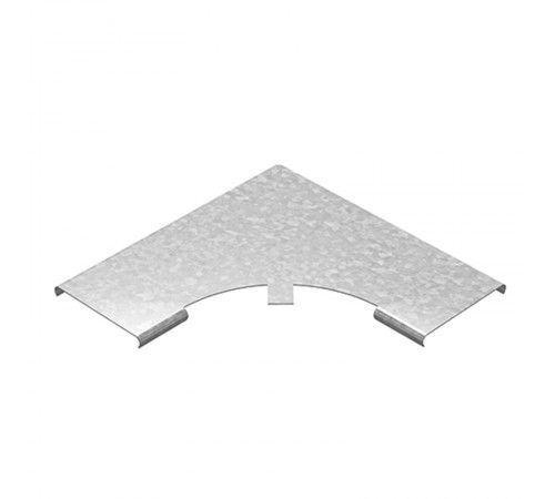 Крышка к углу плоскому плавному универсальному 90 град. к лотку 200, толщ. 1,0 мм, Сендзимир цинк, 020327  КУПТРП90-200-1,0-R100-СЦ   Ostec