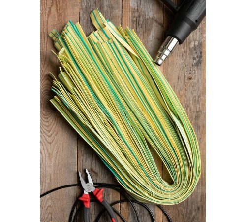 Термоусаживаемая трубка ТУТ нг 25/12,5 желто-зеленая EKF PROxima  tut-25-yg-1m  EKF