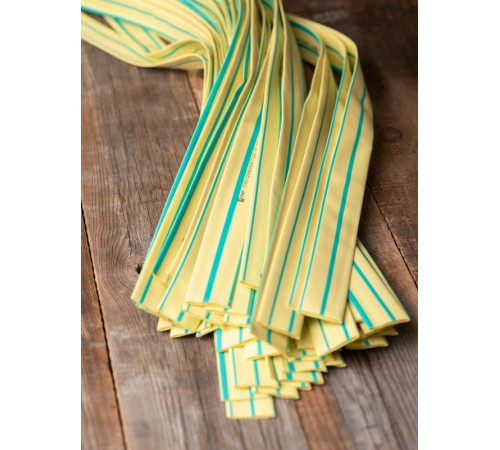 Термоусаживаемая трубка ТУТ нг 25/12,5 желто-зеленая EKF PROxima  tut-25-yg-1m  EKF