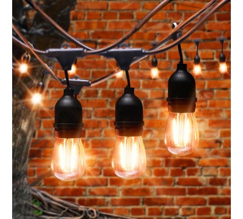 Гирлянда нить Филамент 2, ERABL-FIL2 9,5 м, длина провода 60 см, 20 LED, теплый белый, E27, каучук, 220В, IP44  Б0056018  ЭРА